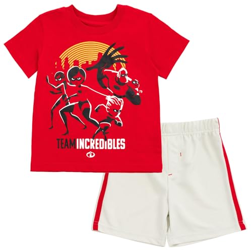 Image of Disney Pixar Boys' Athletic 2-Piece T-Shirt and Shorts Set Toddler to Big Kid