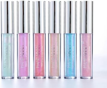 MAEPEOR Glitter Liquid Lipsticks Set 6 Colors Diamond Shimmer Metallic Lipstick Waterproof Long Lasting Makeup Kit Face Eye Glow Shimmer Shinning Lip Gloss Set (Set 01)