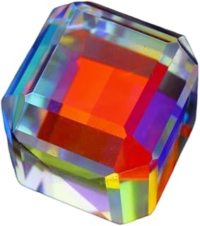 Mystic Quartz Cube 83.7ct – Rainbow Faceted Gemstone for Jewelry Making, DIY Crafts, Crystal Collectors & Metaphysical Healing