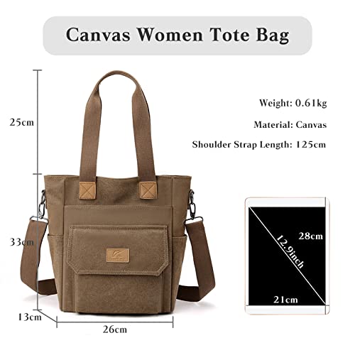 Image of CORIOS Women Handbag Canvas Shoulder Bag Casual Top Handle Bag
