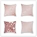 Poszewki na poduszki 18x18 cali zestaw 4 poszewek na poduszki w kolorze różowego złota,poszewki dekoracyjne z poliestru,z niewidocznym zamkiem błyskawicznym poszewki na sofę do salonu