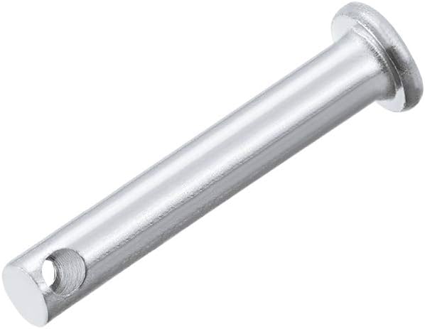 uxcell Single Hole Clevis Pins - 6mm X 60mm Flat Head Zinc-Plating Solid Steel Link Hinge Pin 30Pcs