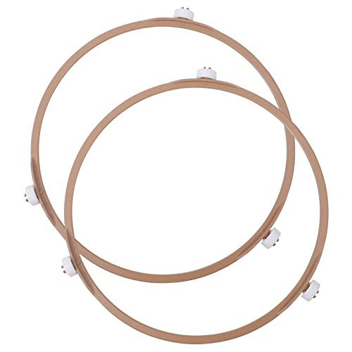 2pcs Microwave Oven Turntable Rotating Ring Roller Plate Tray Wheel for Even Heating and Replacement Support