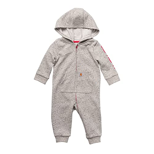 Carhartt Girls' Knit Long Sleeve Hoodneck Coverall, Ash Heather, 18 Months #TOP9