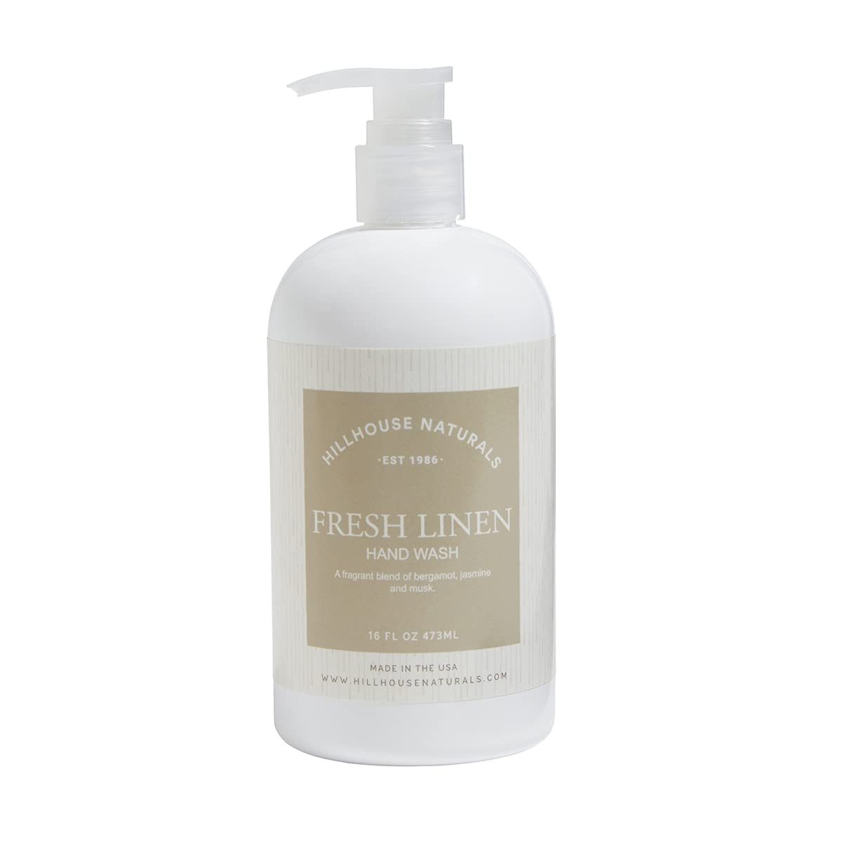 Hillhouse Naturals Woods Luxury Hand Soap 16oz, Moisturizing Hand Wash with blend of Lemon, Amber, Musk Woods & Blackcurrant, Gentle Creamy Hand Soap for Bathroom and Kitchen, Made in USA