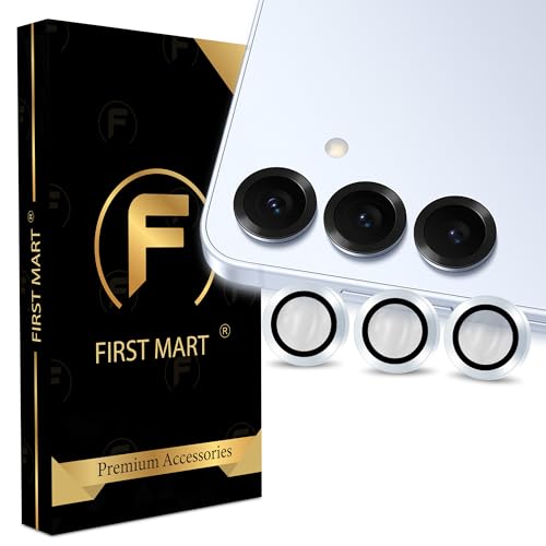 Image of FIRST MART ICY Blue Camera Ring Guard Protector for Samsung Galaxy S25 | Tempered Glass with Metal Alloy Rings, HD Clear, Scratch Resistant, Case-Friendly | Pack of 1