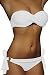 ALZORA Push Up Bandeau Bikini Set Damen Ringe Pushup Badeanzug Auswahl, 10227 (M, Weiß)