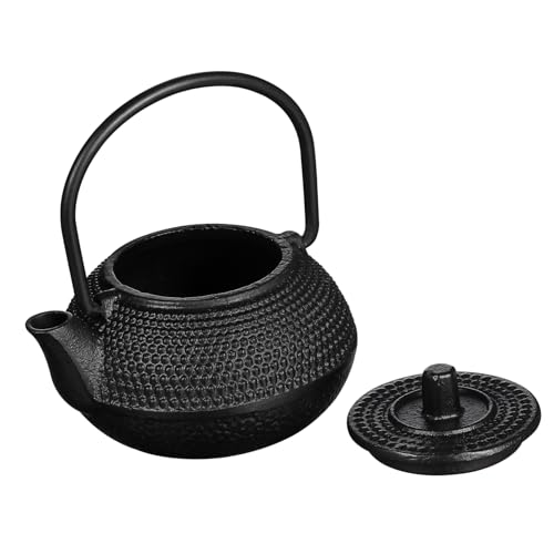 SOLUSTRE Tetera Pequeña De Hierro Fundido Mini Resistente Oxidación Para Infusión De Té, Diseño Compacto, Color Negro, Adecuado Para Hogar y Oficina, Accesorio Decorativo Funcional