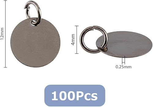 Miniatura 2 de SUPERFINDINGS 100Pcs Brass Stamping Blank Tag Charms 12mm Flat Round Metal Stamps Tags Pendants for Bracelet Necklace Jewelry Making