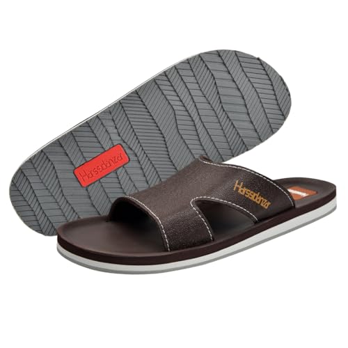 Harssidanzar Men Vintage Slide Sandals Comfortable Lightweight Summer Beach Slides for Men slip on Sandals KM232US2