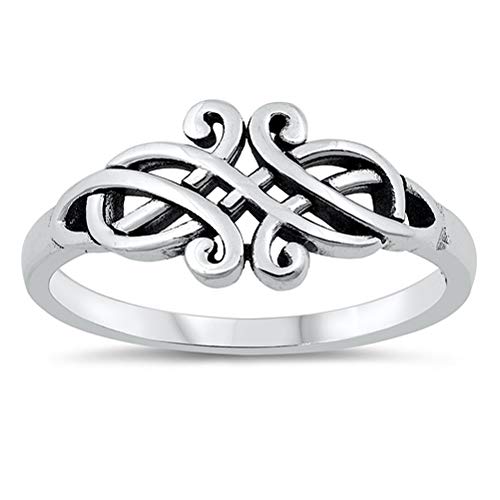 CloseoutWarehouse 925 Sterling Silver Celtic Design Ring