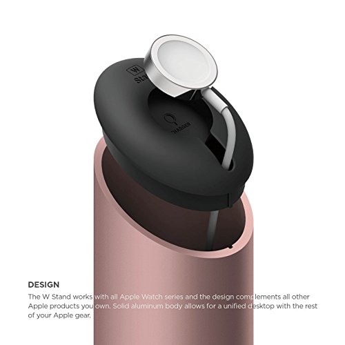 Elago W Charging Stand Compatible With Apple Watch Series Ultra/8/Se2/7/6/Se/5/4/3/2/1 (49Mm, 45Mm, 44Mm, 42Mm, 41Mm, 40Mm, 38Mm) - Premium Aluminum, Fits Within Car’s Cupholder (Rose Gold) #TOP4