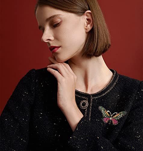 Image of Variety Styles Butterfly Brooch - Multi-Color Rhinestone Crystal Brooch Pin Cute Butterfly Shape Corsages Brooches Decoration Gift for Women