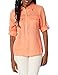 Calvin Klein Women's Zipper Roll-Sleeve Blouse