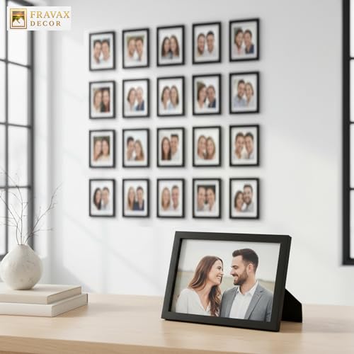 Image of 4x6 Inch Wooden Photo Frame | Fits 4x6 Photos | 0.5 mm Unbreakable Acrylic Front | Wall & Tabletop Display | Lightweight Gallery Style Frame for Home & Office (4, Classic Black)