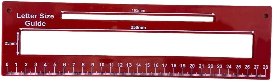 ASPIRE UKMail PPI Letter Size Guide Ruler Post Office Postal Price Postage.