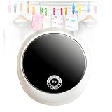 HuanSebesity Lavatrice Compatta Elettrica,Parete Mini 3kg Completamente Automatico,Lavatrice a Muro,LED Touch Panel,Molteplici modalità di Lavaggio,Intelligente Anti-Caduta White