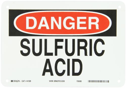 Acide sulfurique : panneau aluminium Brady 41328 de signalisation pour matières dangereuses 17,8x25,4