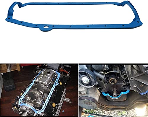 Image of Specialized SBC 1 Piece Oil Pan Gasket Blue Pre - 79 Early Fits For SB 265 283 327 350 383 400
