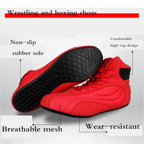 Leichtrit Botas Boxeo Hombre,Botas Boxeo Mujer,Antideslizante,Absorber El Sudor,para Entrenamiento Artes Marciales Zapatillas Boxeo Hombre,Zapatos De Lucha Respirables,Botas De Lucha para Hombre - imagen 4