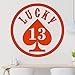 Lucky 13 - Adesivo da parete in 6 misure