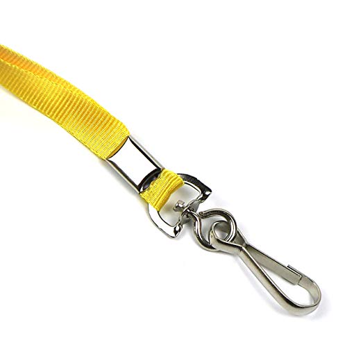 Beebel Yellow Lanyard Bulk Lanyards for Id Badges Flat Lanyard with Badge Clip Swivel Hook 50 Pack