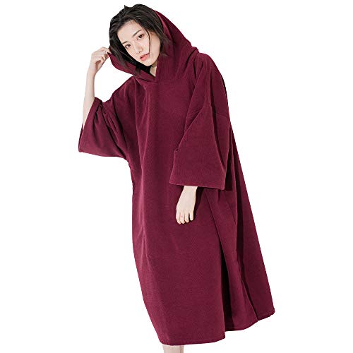 FELLOW フェロー お着替えポンチョ 全12色柄 サーフィン ポンチョ お着替えタオル メンズ レディース 大人用 マイクロファイバー 吸水速乾 マリンスポーツ ワインレッド フリーサイズ