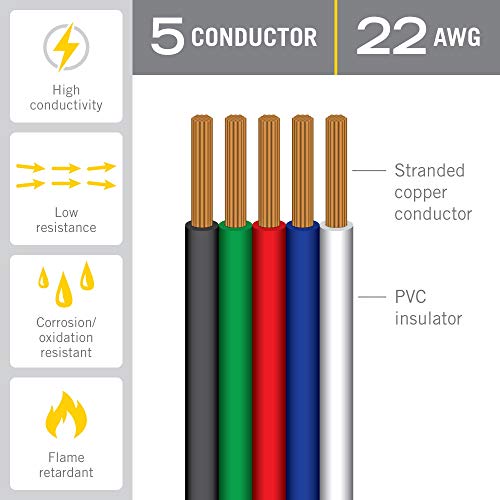 Image of Armacost Lighting 22AWG 5C 24ft (8m) Flat Ribbon Copper Cable 770205
