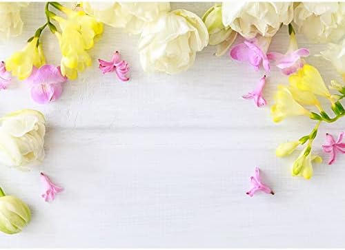 Amazon 春の花の花びら木の板の写真の背景木の板の赤ちゃんのペットの写真の背景スタジオの小道具の装飾a249x6ft 2 7x1 8m Ppmf 家電 カメラ