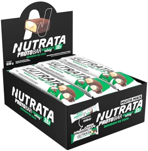 Nutrata Proto Bar Whey 70g display com 9 barras - Coco
