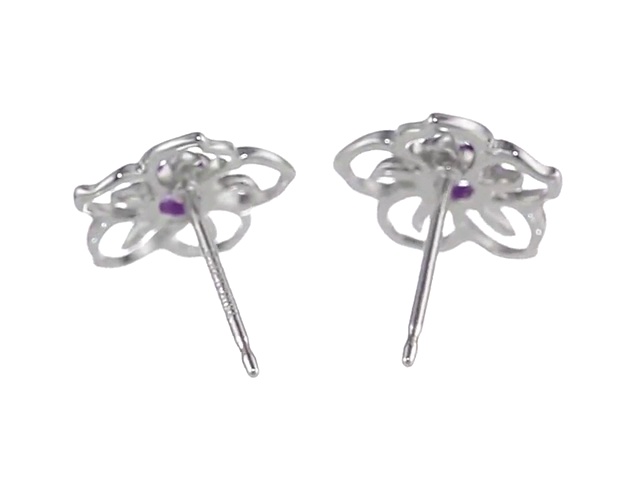 3 Sterling+Genuine+African+Amethyst+Earrings