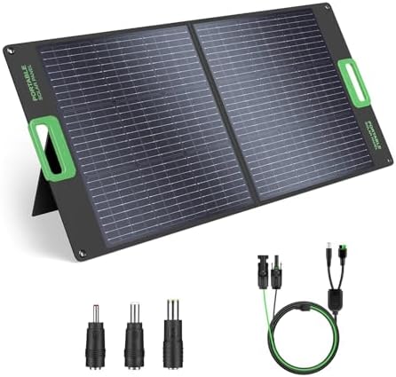 100W Portable Solar Panel for Power Station Generator, 20V Foldab...