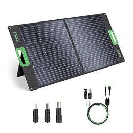 100W Portable Solar Panel for Power Station Generator, 20V Foldable Solar Cell Solar Charger with High-Efficiency Battery Charger for Outdoor Camping Van RV Trip