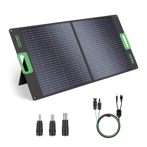 100W Portable Solar Panel for Power Station Generator, 20V Foldable Solar Cell Solar Charger with...