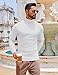 COOFANDY Men Thermal Cable Mock Neck Basic Thermal Pullover Sweater Casual Long Sleeve Turtleneck Knit Turtle Neck Shirt White