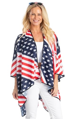 Kimono Cape-American Flag with dark piping (USAFLAG)