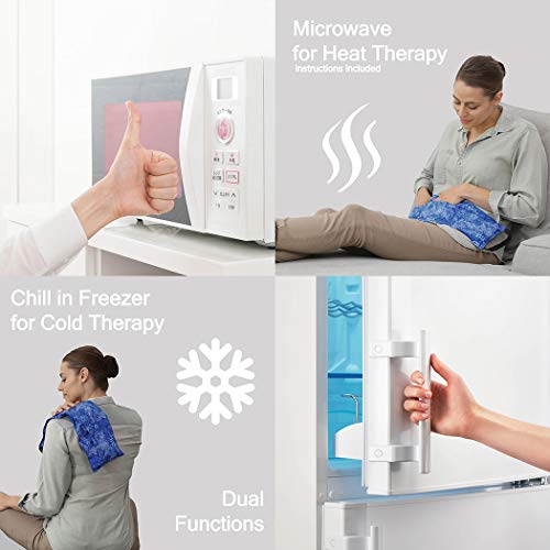 Hot Pockets Neck Warmer Microwave Heating Pad, Heated Neck Wrap with Washable Cover - Heating Pad for Neck, Sore Muscles - Microwavable Heating Pad for Cramps, Heat Wrap - 1 Pack-Blue Flowers - Thumbnail 6