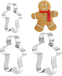 Krajalnica do ciastek z piernika 3 sztuki - foremki do ciastek ze stali nierdzewnej 12,5 cm, 10 cm i 8 cm  nowe foremki do ciastek imbirowych dla mężczyzn x 3 różne rozmiary  od TRIXES