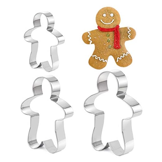 trixes 3 Piece Ginger Bread Man Cookie, biscuiterie, pâtisserie Cutters en Acier Inoxydable
