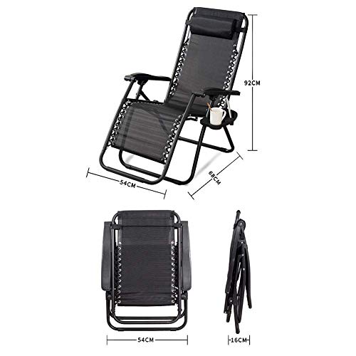 Chaise zero gravity robuste en acier transat xl de jardin noir 200kg