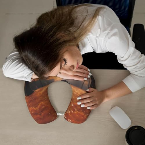 Almohada de viaje U de espuma viscoelástica lavable miniatura 6