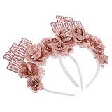 PAMINGONO Diademas Cabello de Cumpleaños 2 Piezas Flores de Imitación Ultraligeras Diadema Floral para Mujer y Niña Accesorios para Fiestas y Eventos Temáticos