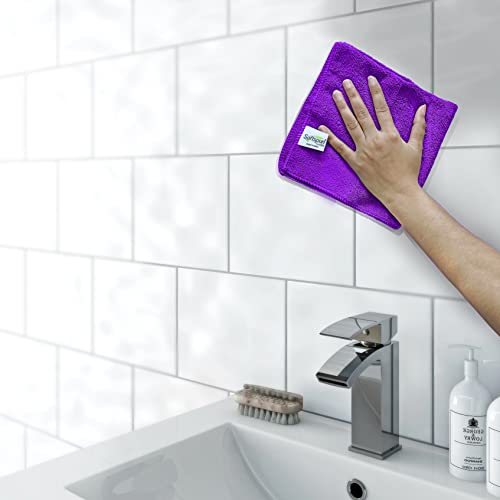 Image of SOFTSPUN Microfiber Cloth (3pcs - 40x60cms -340GSM) Purple, Super Soft Absorbent Cleaning Towels Cleans & Polishes Everything in Your Home.