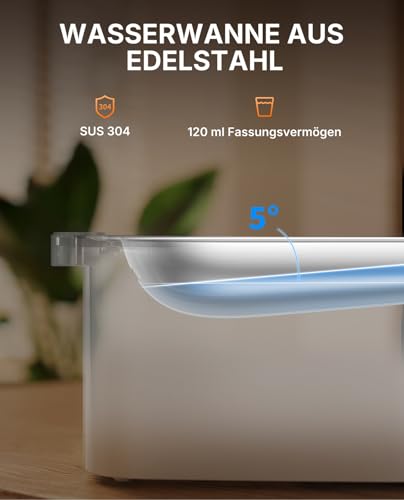 PETKIT Intelligenter Haustier Trinkbrunnen, 3L Edelstahl & BPA-frei,Leise 26dB mit Bewegungssensor, Lange Batterielebensdauer,Spülmaschinenfest,Flüsterleise Katzenbrunnen Hundetrinkbrunnen