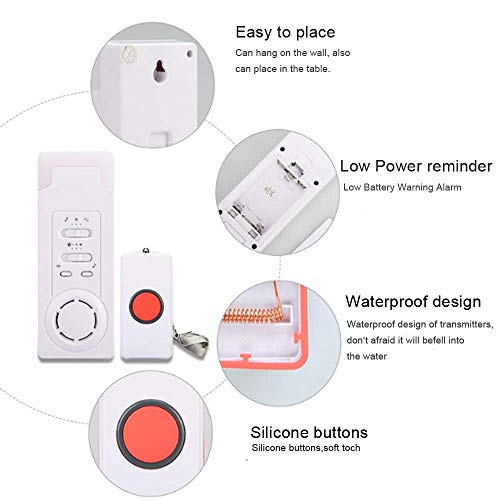 Smart Wireless Caregiver -Caregiver Personal Pager System Parent Pager Emergency Care Alarm Call Button Nurse Alert System -500+ft Operating Range (1 for 2) - Thumbnail 3