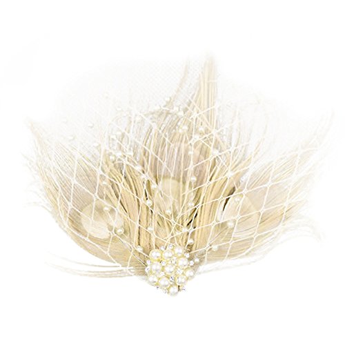 Song Qing Feather Hair Clip 1920S Flapper Fascinator Wedding Headwear Bridal Headpiece #TOP13