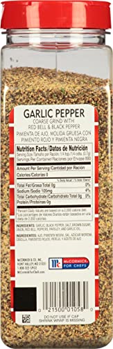 Lawry's Coarse Grind Garlic Pepper With Red Bell & Black Pepper, 22 Oz - One 22 Ounce Garlic Pepper Seasoning With Parsley, Great On Beef, Seafood, Salads And Vegetables #TOP1