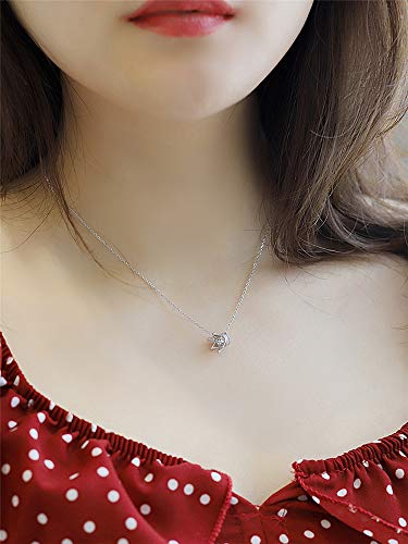 Princess Crown Charm Necklace for Women Girls 925 Sterling Silver Delicate Cute Crystal CZ Queen Royal Tiara Pendant Luck Choker 18" Silver Chain Adjustable Dainty Wedding Jewelry Birthday Gift Box4