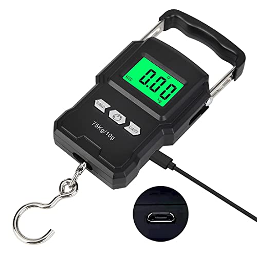 Peson de pêche étanche LCD 75 kg rechargeable par câble micro-USB