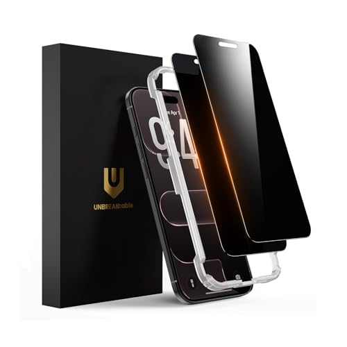 UNBREAKcable Privacy Screen Protector for iPhone Air, Full Coverage Shatterproof Tempered Glass [True 28°Anti Spy] [9H Hardness] [Easy Installation Frame] 2-Pack Private Screen for iPhone Air
